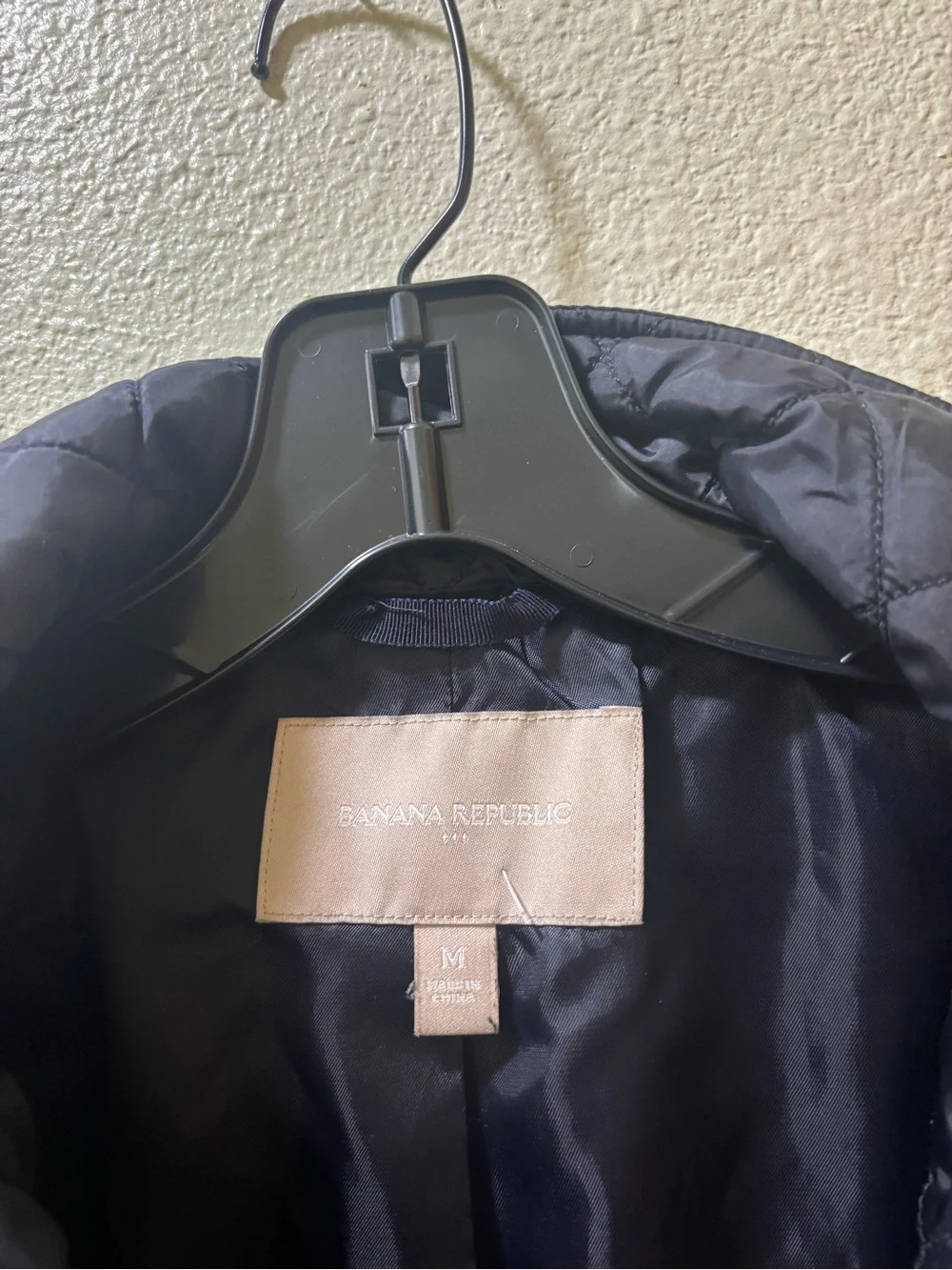 Banana Republic Navy Quilted Jacket with Pink Cardigan